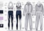 design activewear tech pack with technical drawing and flat sketch